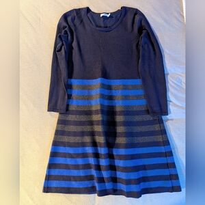 Ricki's Blue and Charcoal Striped Knit Dress